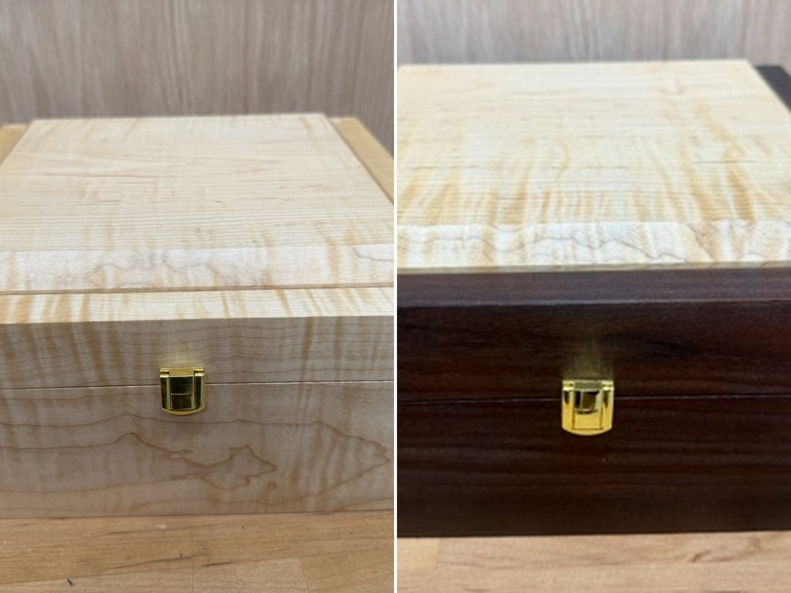 Maple and Walnut gun boxes
